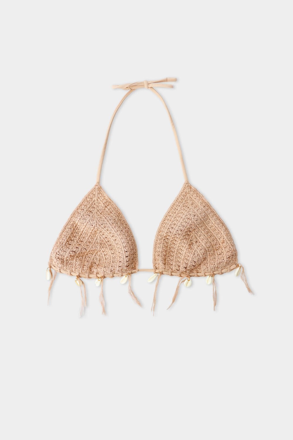 Nude Nude Sand 557v Tezenis Seashell Crochet Triangle Bikini Top | 285039-EHY