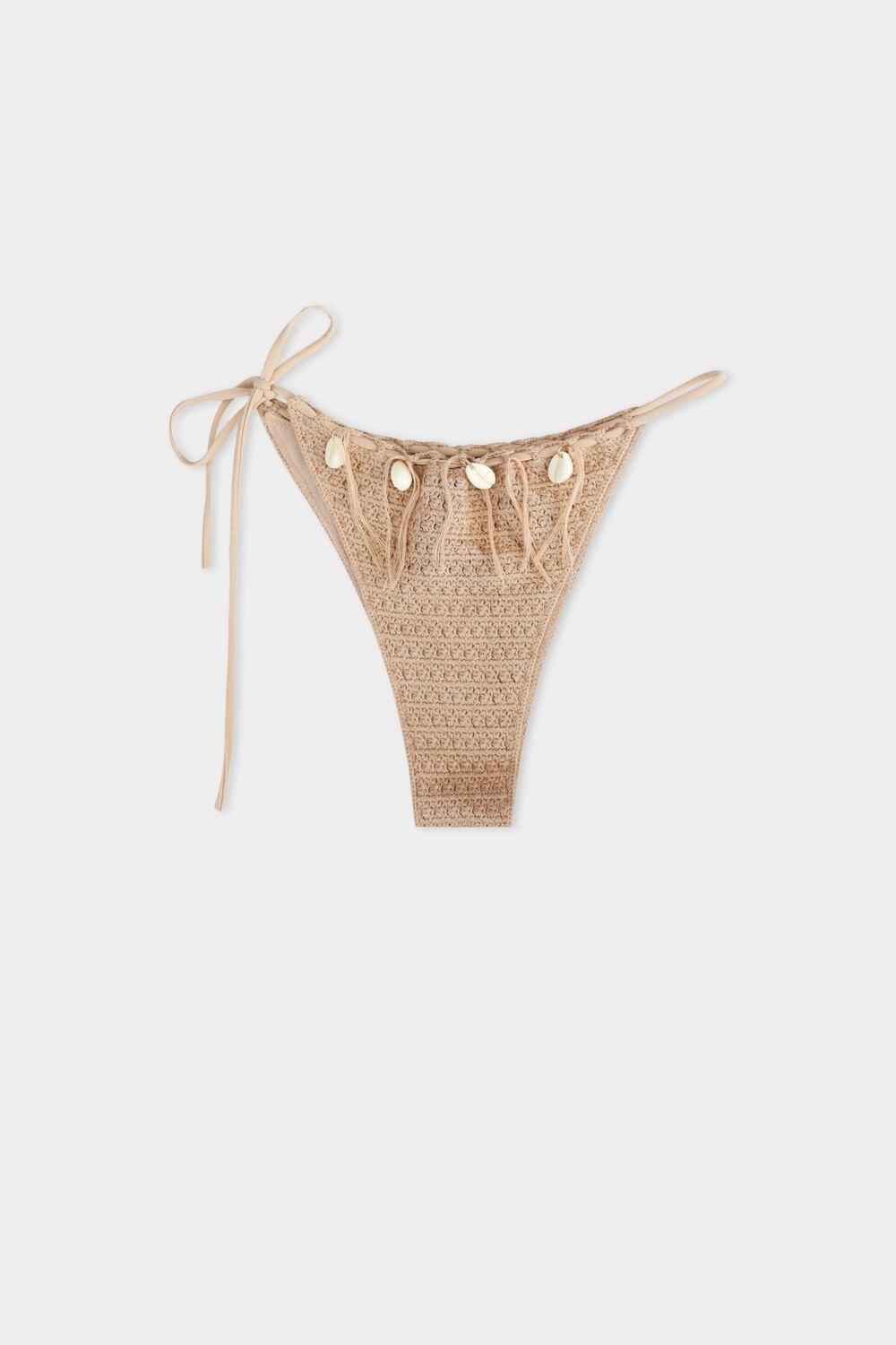 Nude Nude Sand 557v Tezenis Seashell Crochet String Brazilian Bikini Bottoms | 481296-RSJ