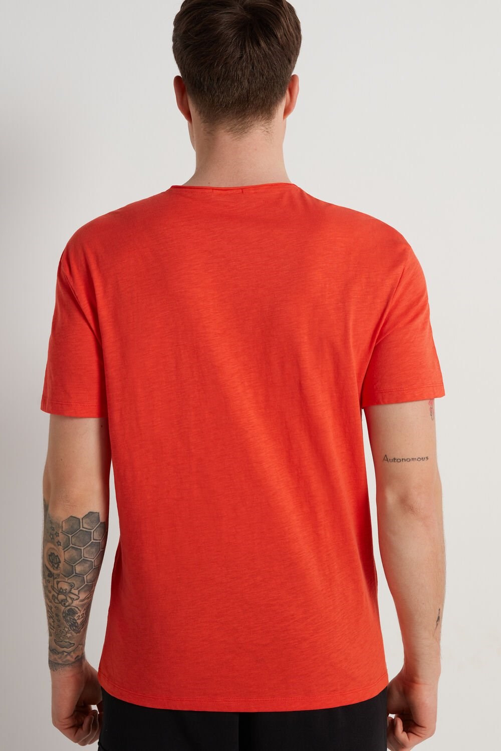 Orange Dark Orange 402v Tezenis Cotton T-Shirt with Breast Pocket | 186740-NFV