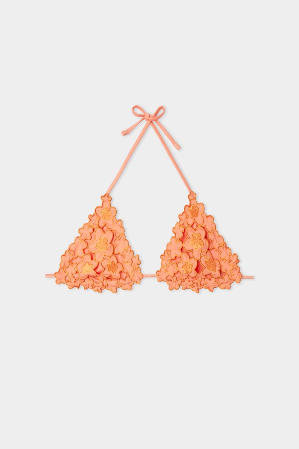 Orange Papaya Orange 502v Tezenis Flower Macramè Triangle Bikini Top | 748135-NJY