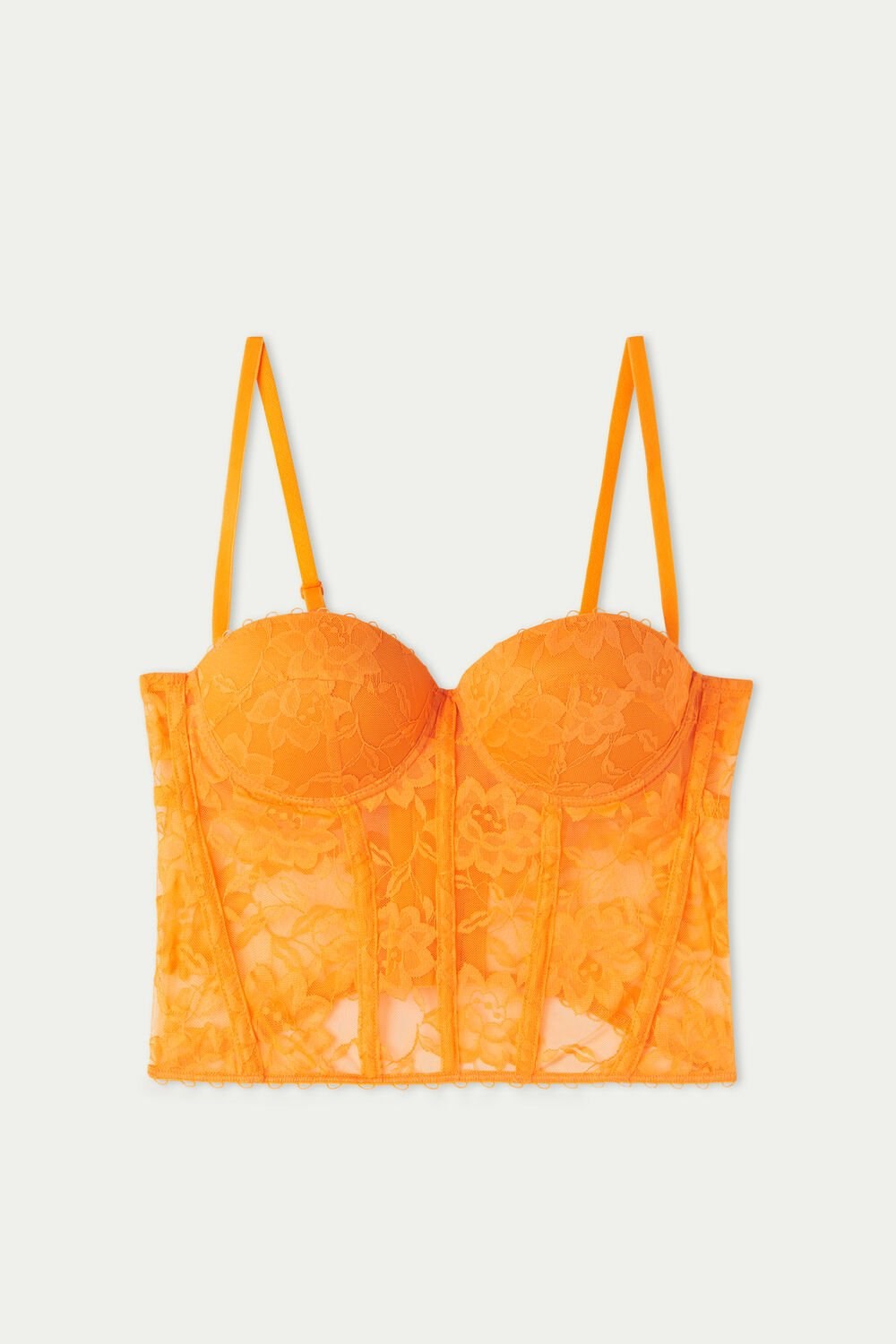 Orange Pastel Orange 253v Tezenis Blooming Lace Bandeau Bra Top | 260435-AFS