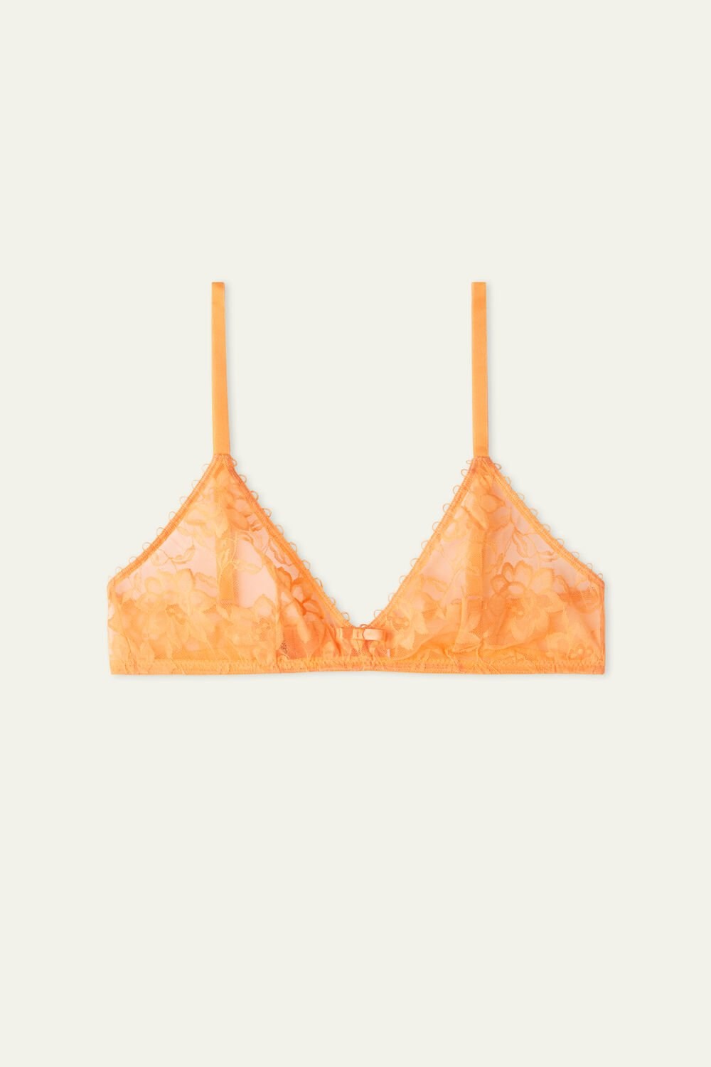 Orange Pastel Orange 253v Tezenis Blooming Lace Triangle Bra | 982356-GIW