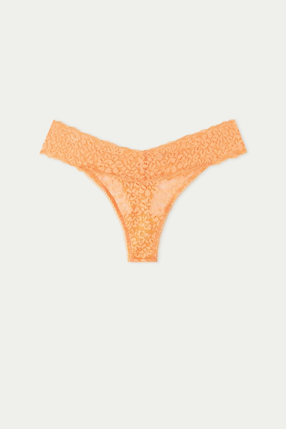 Orange Pastel Orange 253v Tezenis Recycled Lace High-Cut Thong | 321495-TSU