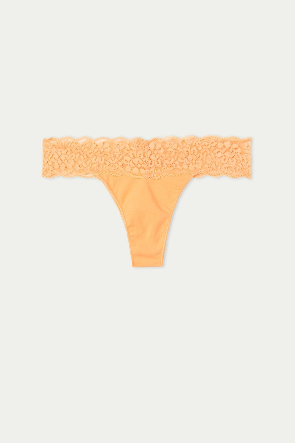 Orange Pastel Orange 253v Tezenis Recycled Cotton and Lace Brazilian Panties | 492781-SKR