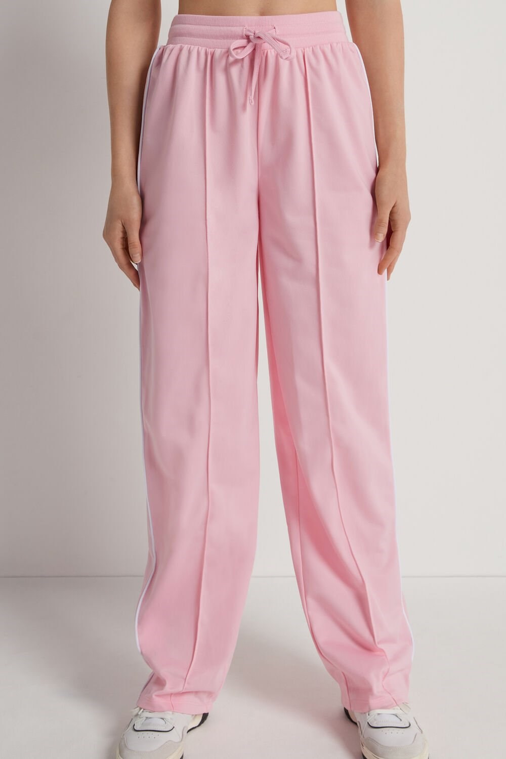 Pale Pink Baby Pink 279v Tezenis Knit Sweatpants with Piping | 687235-MTE