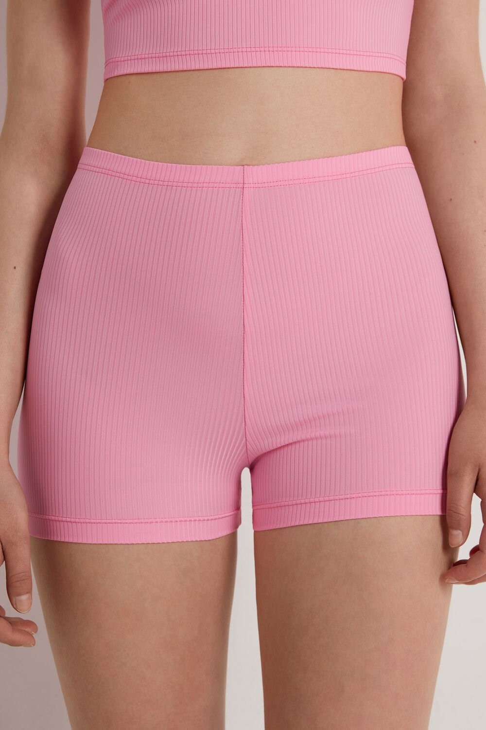 Pale Pink Hollywood Pink 560v Tezenis Ribbed Microfiber Boyshorts | 120489-WZK