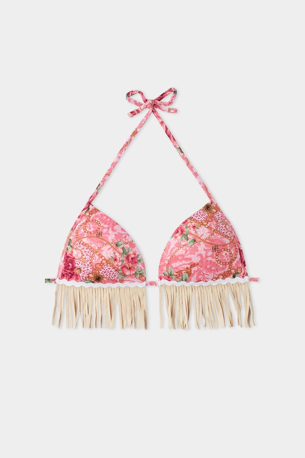 Pink Boho Chic Print 572v Tezenis Boho Chic Padded Triangle Bikini Top | 408215-BWQ