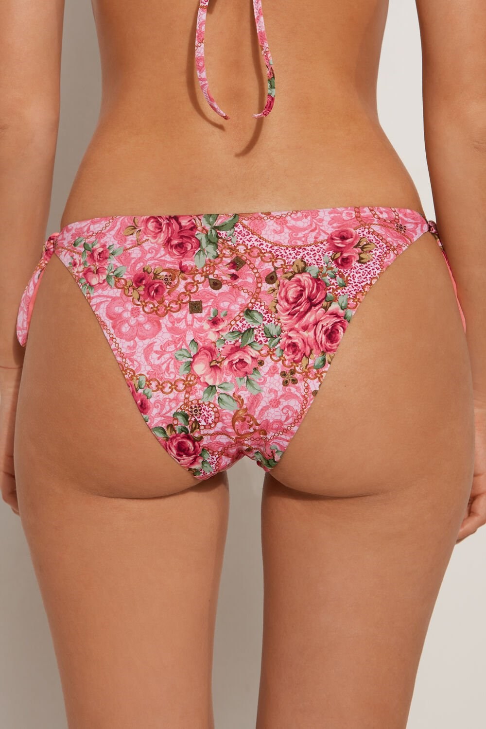 Pink Boho Chic Print 572v Tezenis Boho Chic Side-Tie Bikini Bottoms | 578904-KPI