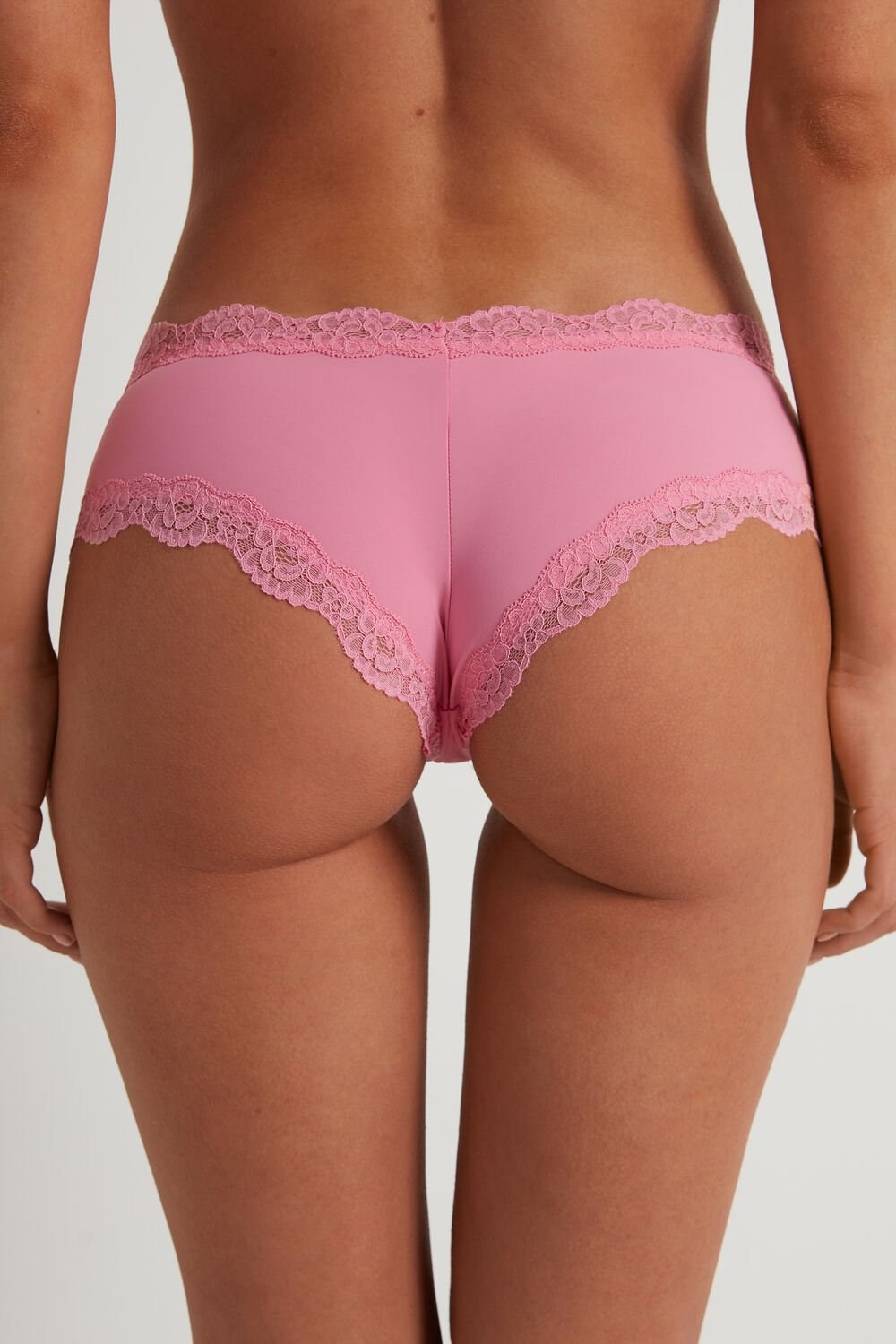 Pink Bright Pink 282v Tezenis Lace and Microfiber Cheeky Hipster | 374910-CGD