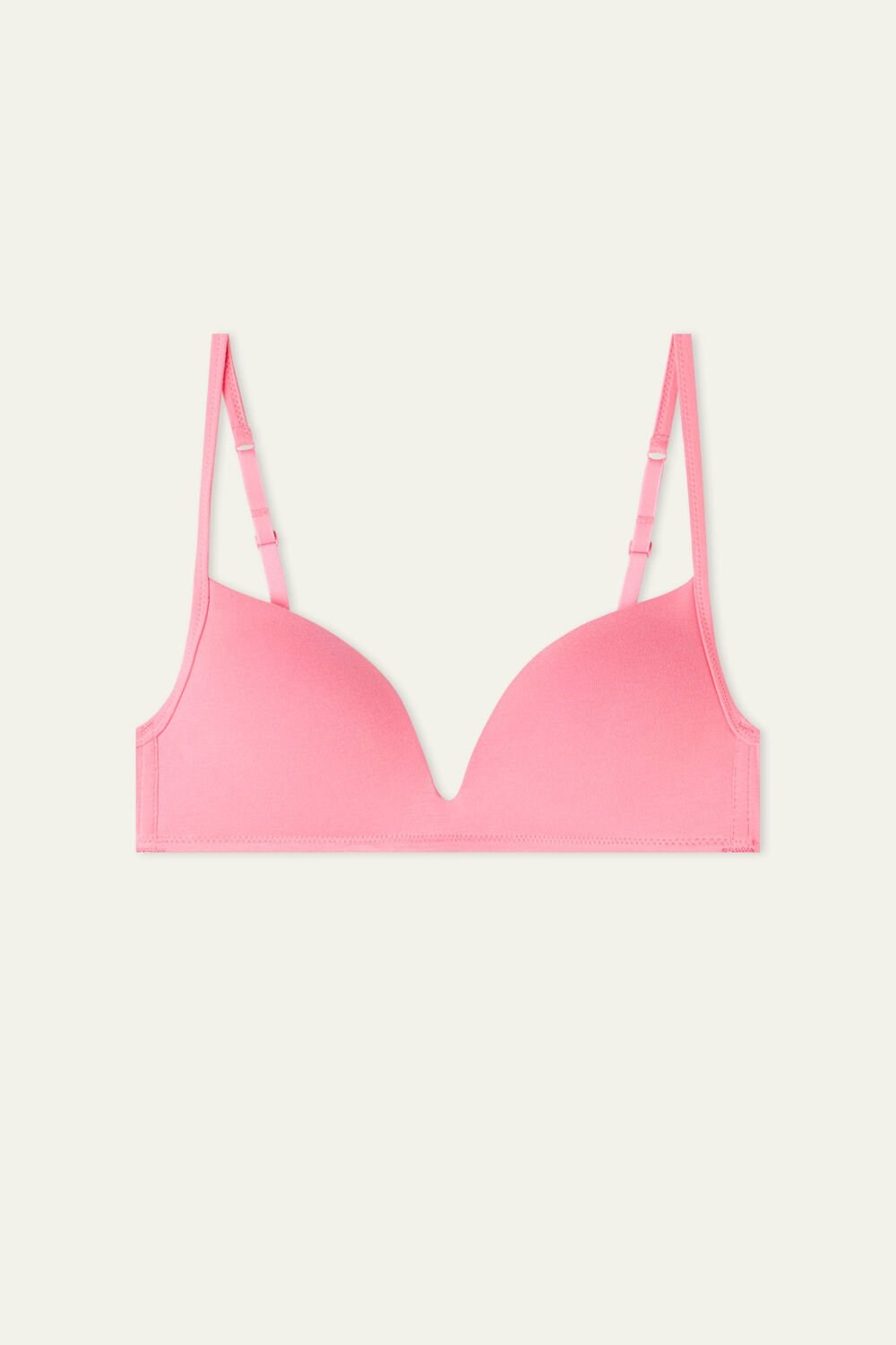 Pink Bright Pink 282v Tezenis London Non-Wired Padded Triangle Bralette in Cotton | 576138-GNM