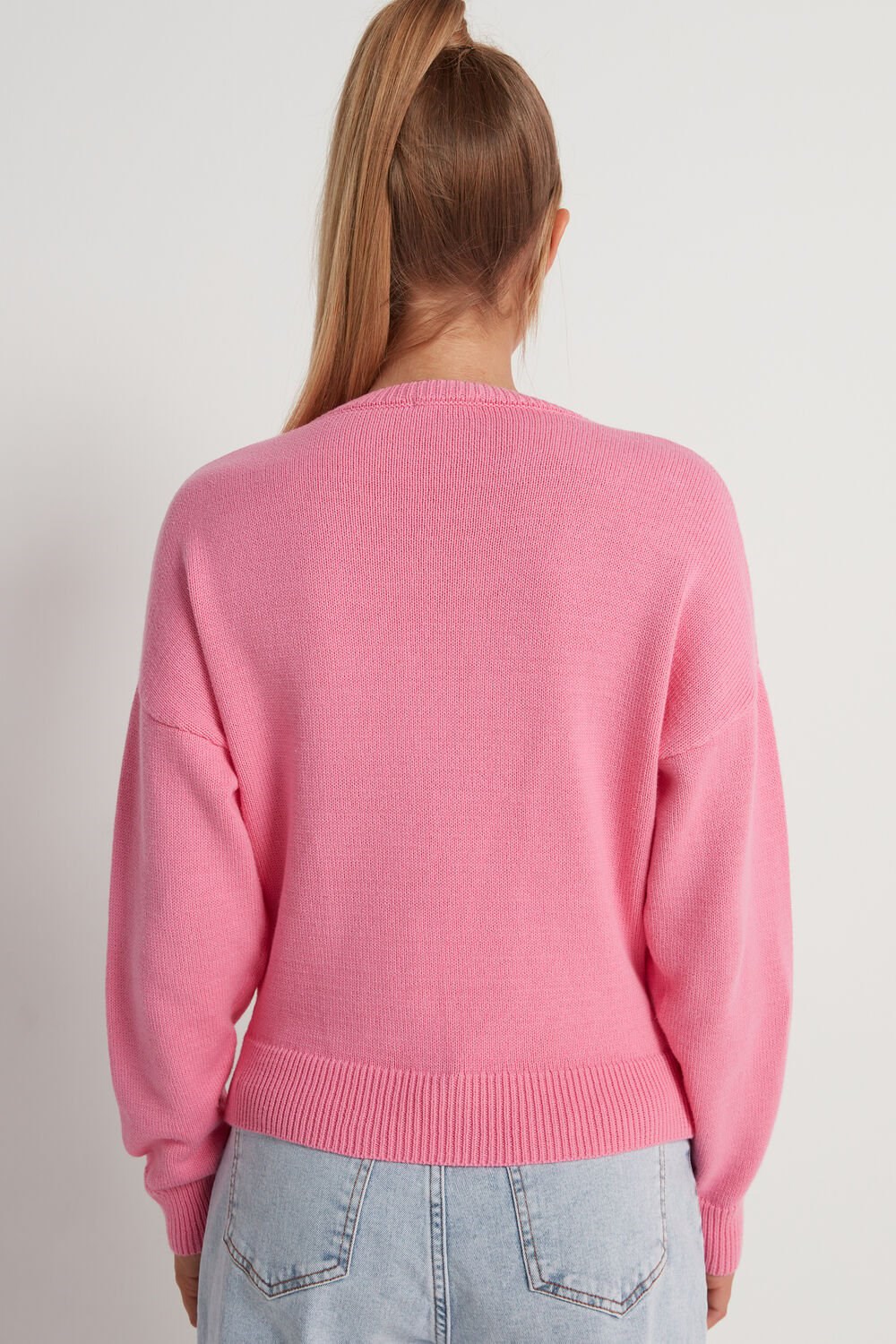 Pink Bright Pink 282v Tezenis Long Sleeve Crewneck Sweatshirt in Cotton | 041832-ECT