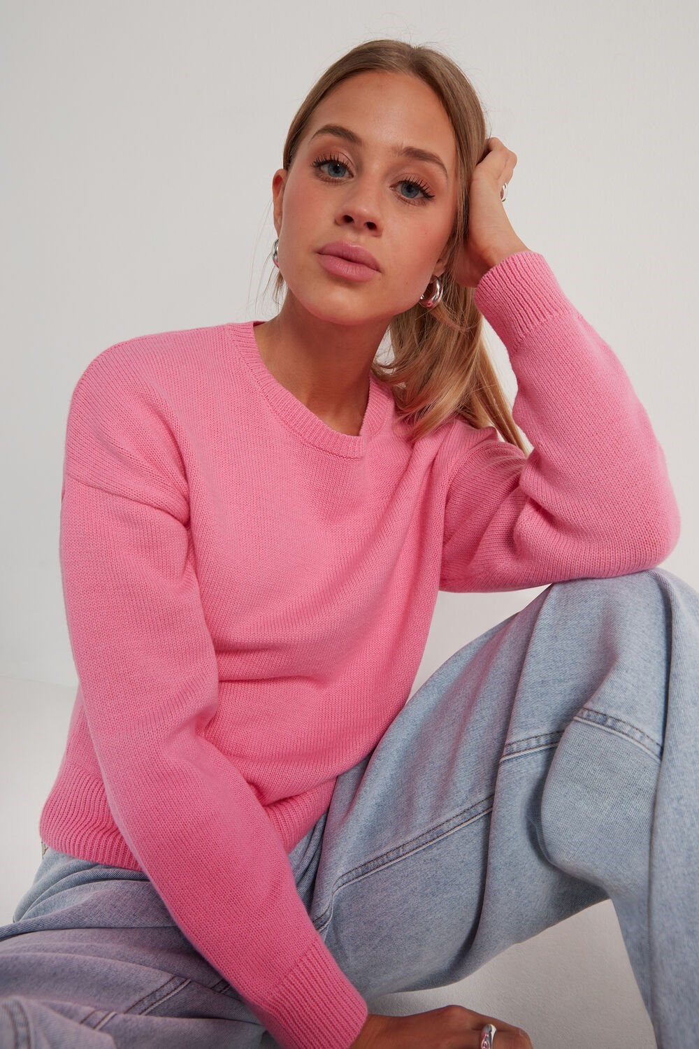 Pink Bright Pink 282v Tezenis Long Sleeve Crewneck Sweatshirt in Cotton | 041832-ECT