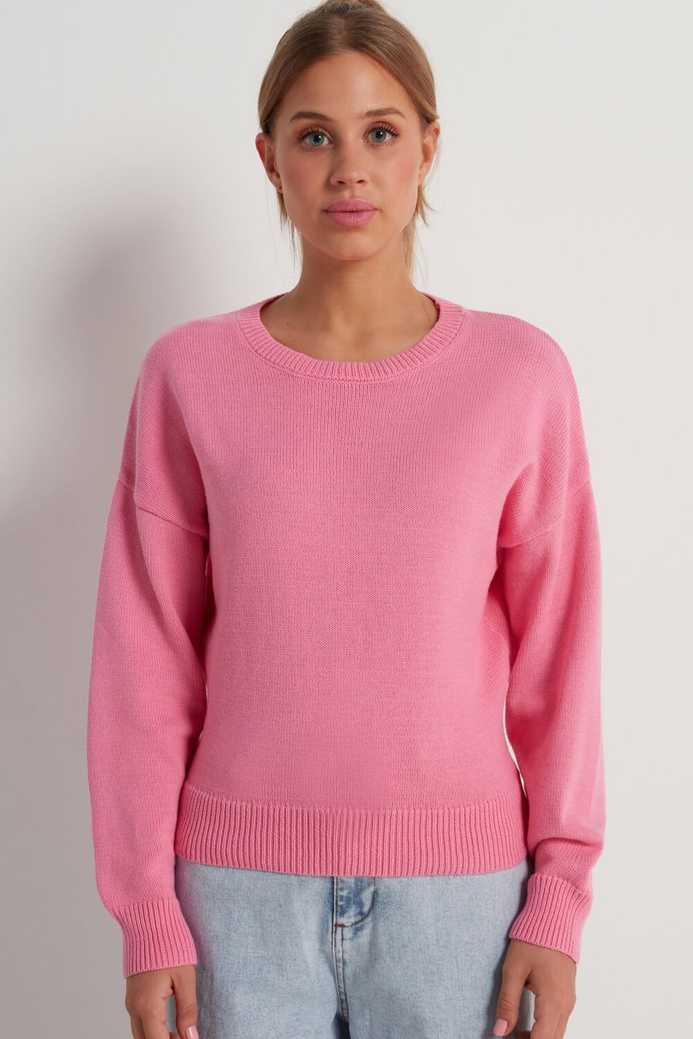 Pink Bright Pink 282v Tezenis Long Sleeve Crewneck Sweatshirt in Cotton | 041832-ECT