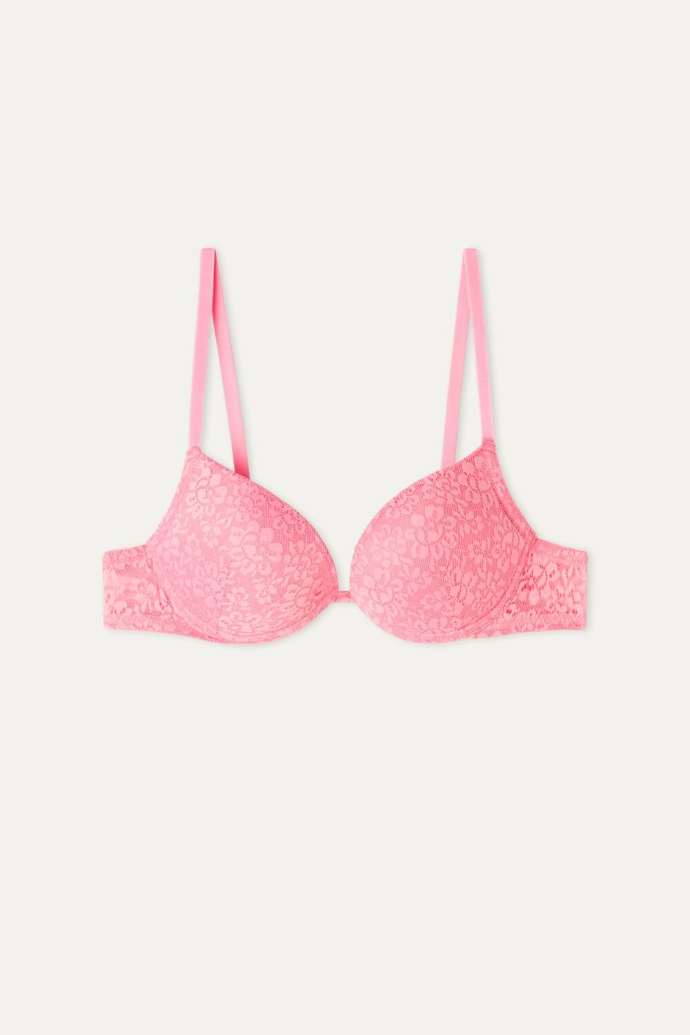 Pink Bright Pink 282v Tezenis Los Angeles Recycled Lace Super Push-Up Bra | 180372-QGY