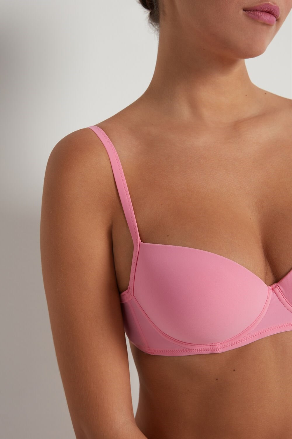 Pink Bright Pink 282v Tezenis Microfiber Wien Balconette Bra | 513084-EXK