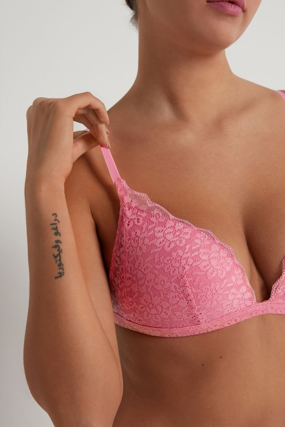 Pink Bright Pink 282v Tezenis Positano Lace Padded Triangle Bra | 463820-REX