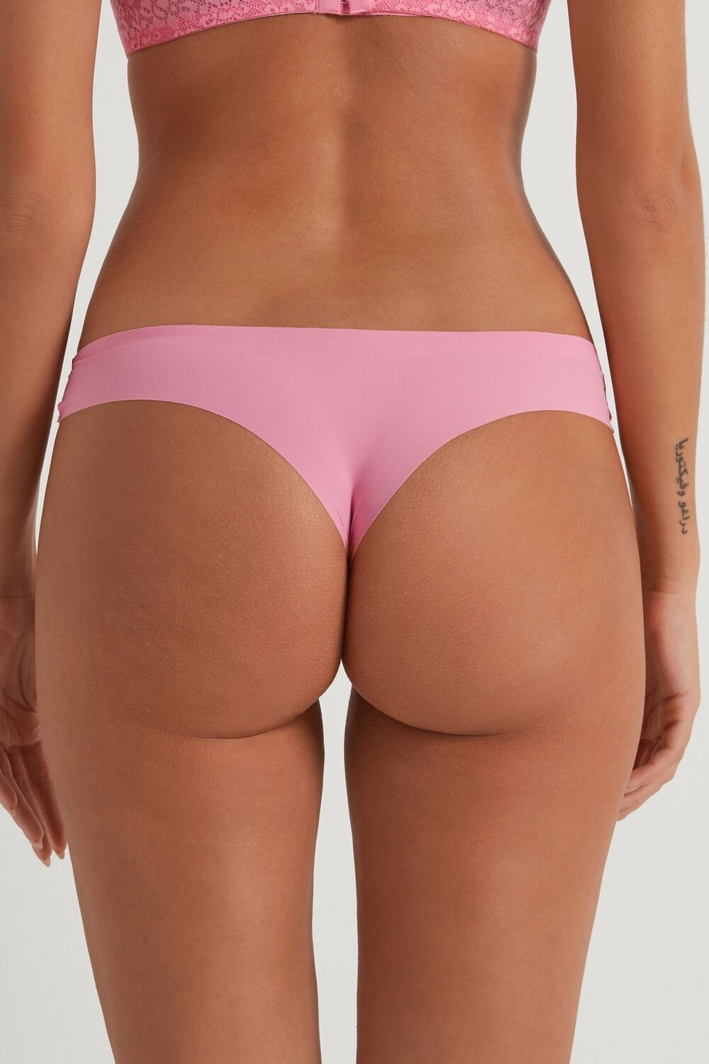 Pink Bright Pink 282v Tezenis Recycled Lace Laser-Cut Microfiber Brazilian Panties | 203681-WFZ