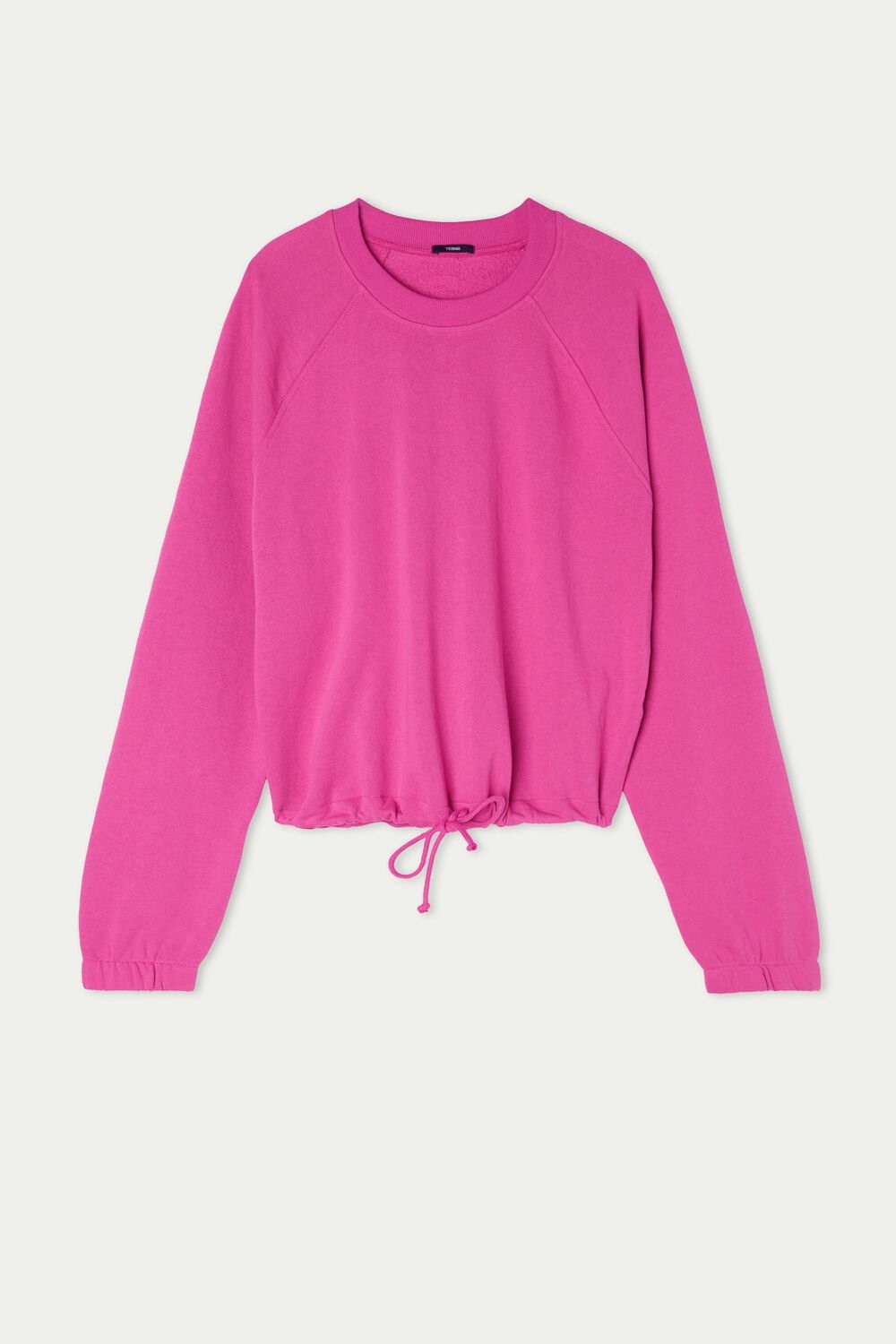 Pink Fuchsia Pink 286v Tezenis Cropped Long-Sleeve Sweatshirt with Drawstring | 293475-VHP