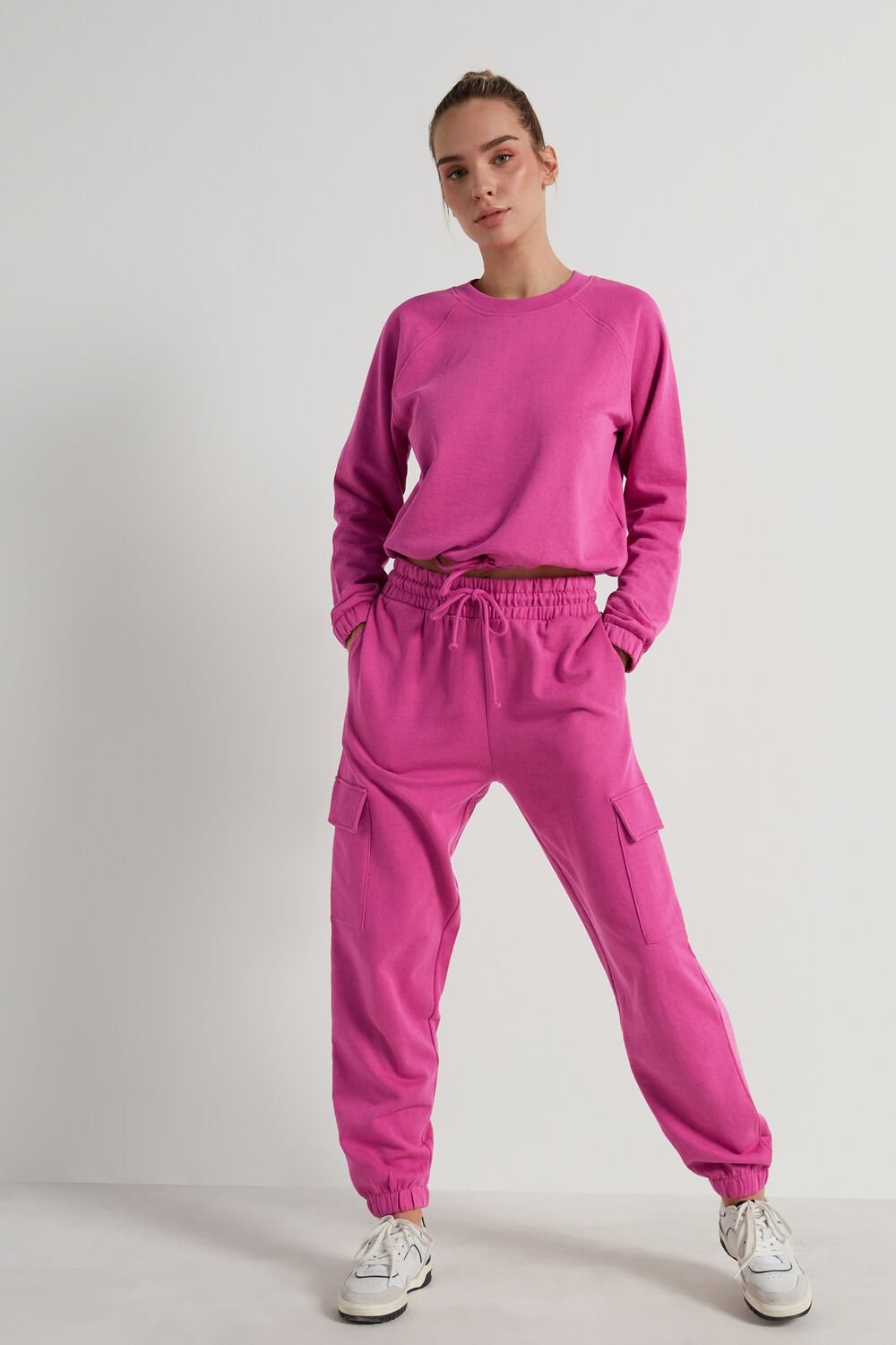 Pink Fuchsia Pink 286v Tezenis Long Cargo Sweatpants | 418796-NTB