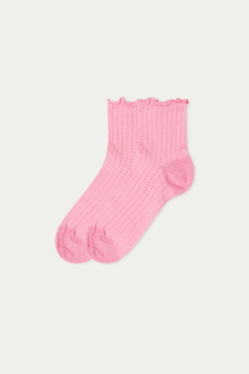 Pink Pink 495v Tezenis Patterned Cotton Crew Socks | 380516-VJN