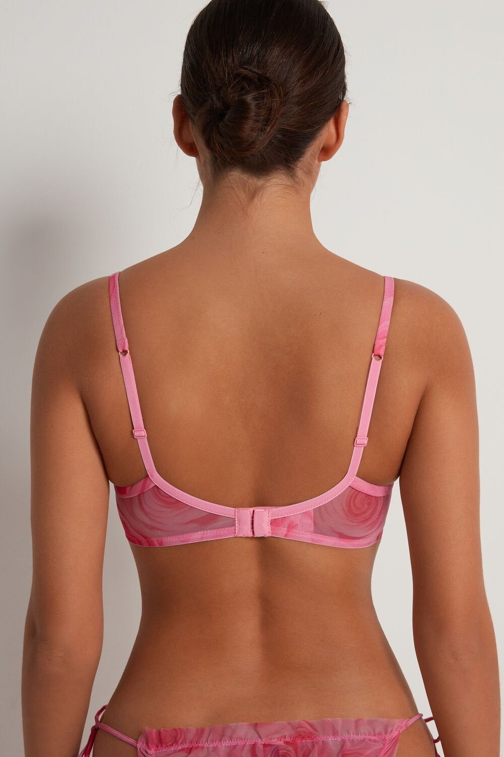 Pink Romantic Rose Print 299v Tezenis Paris Romantic Roses Balconette Bra | 623819-KBI