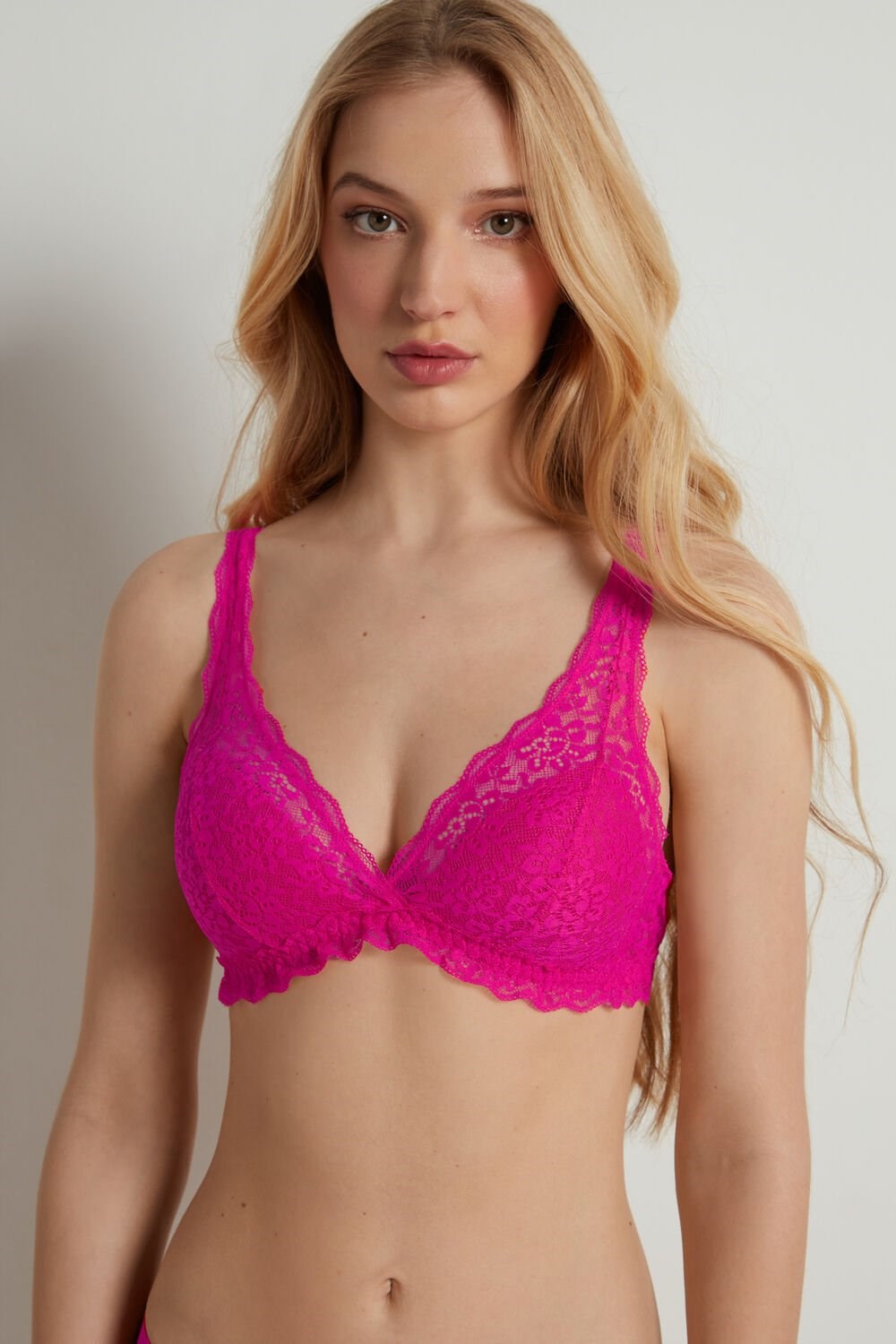 Pink Summer Fuchsia 534v Tezenis Havana Recycled Lace Triangle Bra | 968357-NUS