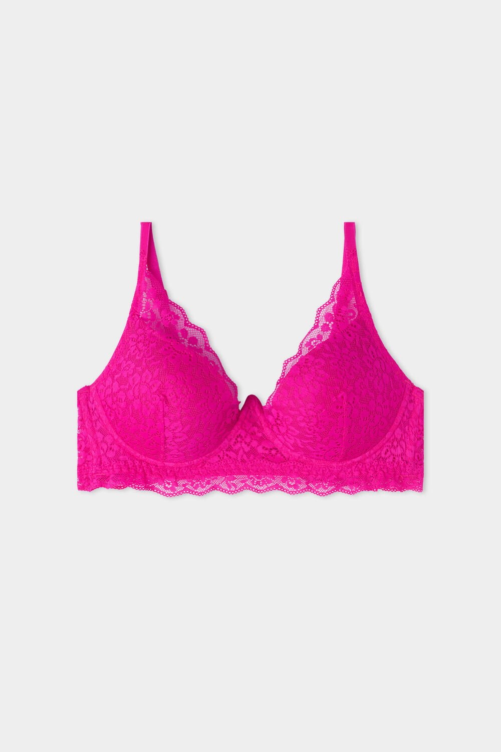 Pink Summer Fuchsia 534v Tezenis Malibu Recycled Lace Super Push-Up Bra | 659781-ZCL