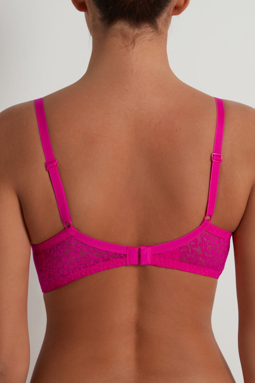 Pink Summer Fuchsia 534v Tezenis Paris Recycled Lace Unpadded Balconette Bra | 340928-HXT