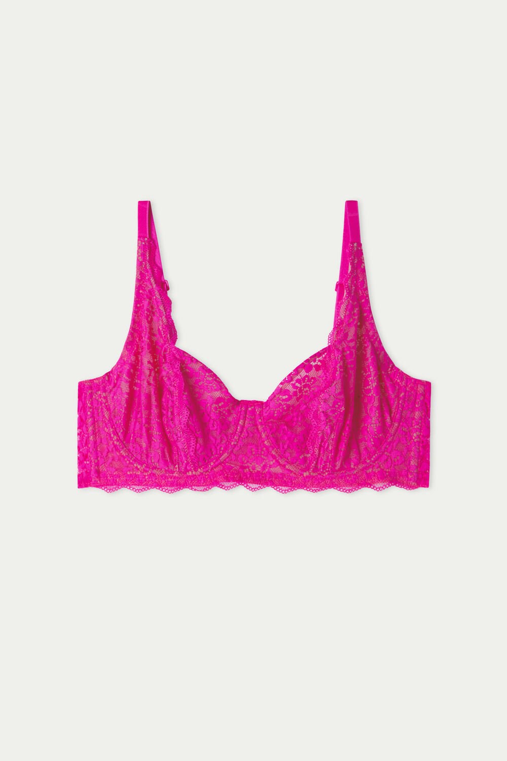 Pink Summer Fuchsia 534v Tezenis Paris Recycled Lace Unpadded Balconette Bra | 340928-HXT