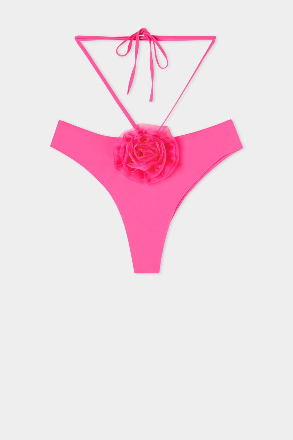 Pink Summer Fuchsia 534v Tezenis Pink 3D Roses High-Cut Brazilian Bikini Bottoms | 207614-OWU