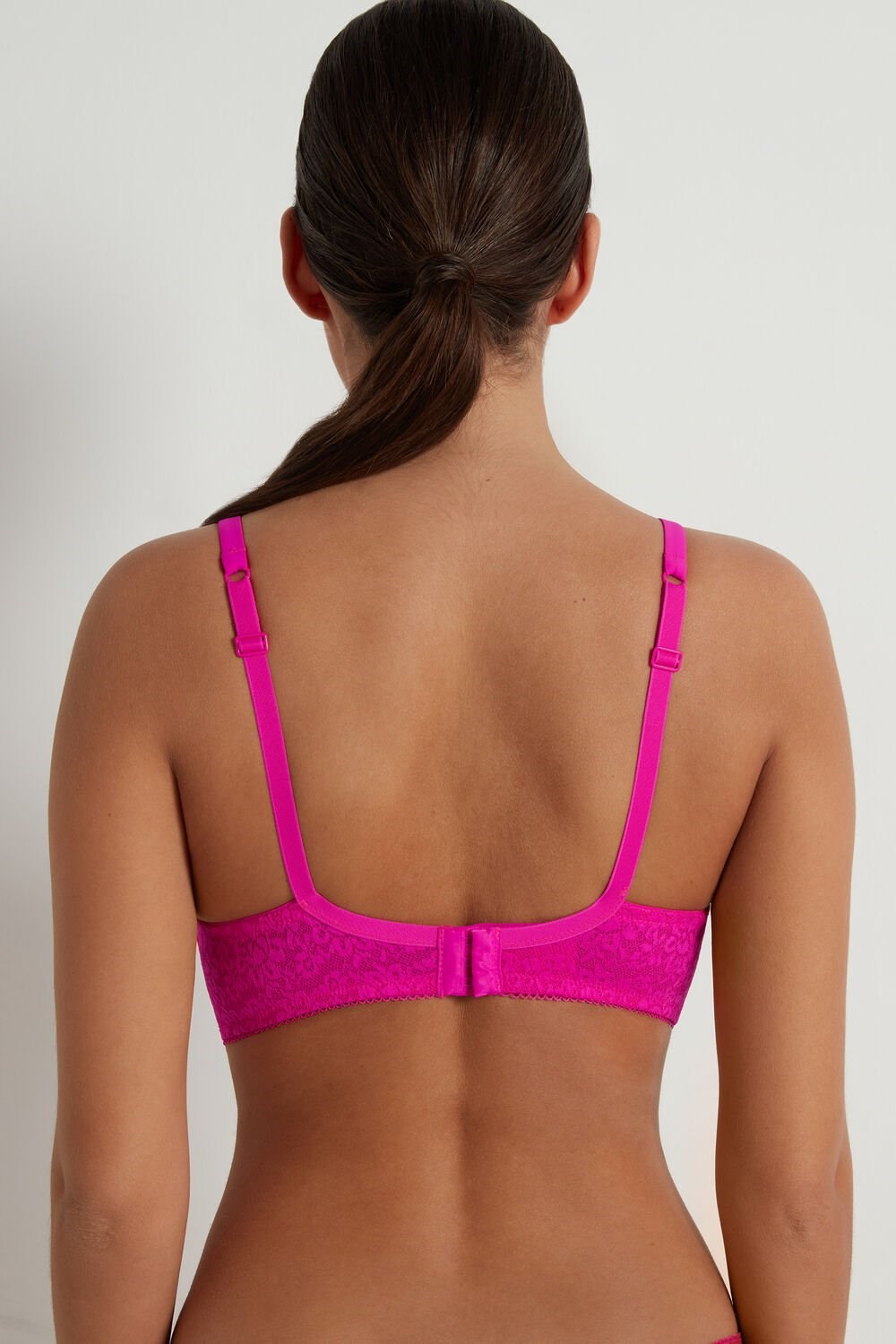 Pink Summer Fuchsia 534v Tezenis Warsaw Lightly Padded Lace Triangle Bra | 829041-NHS