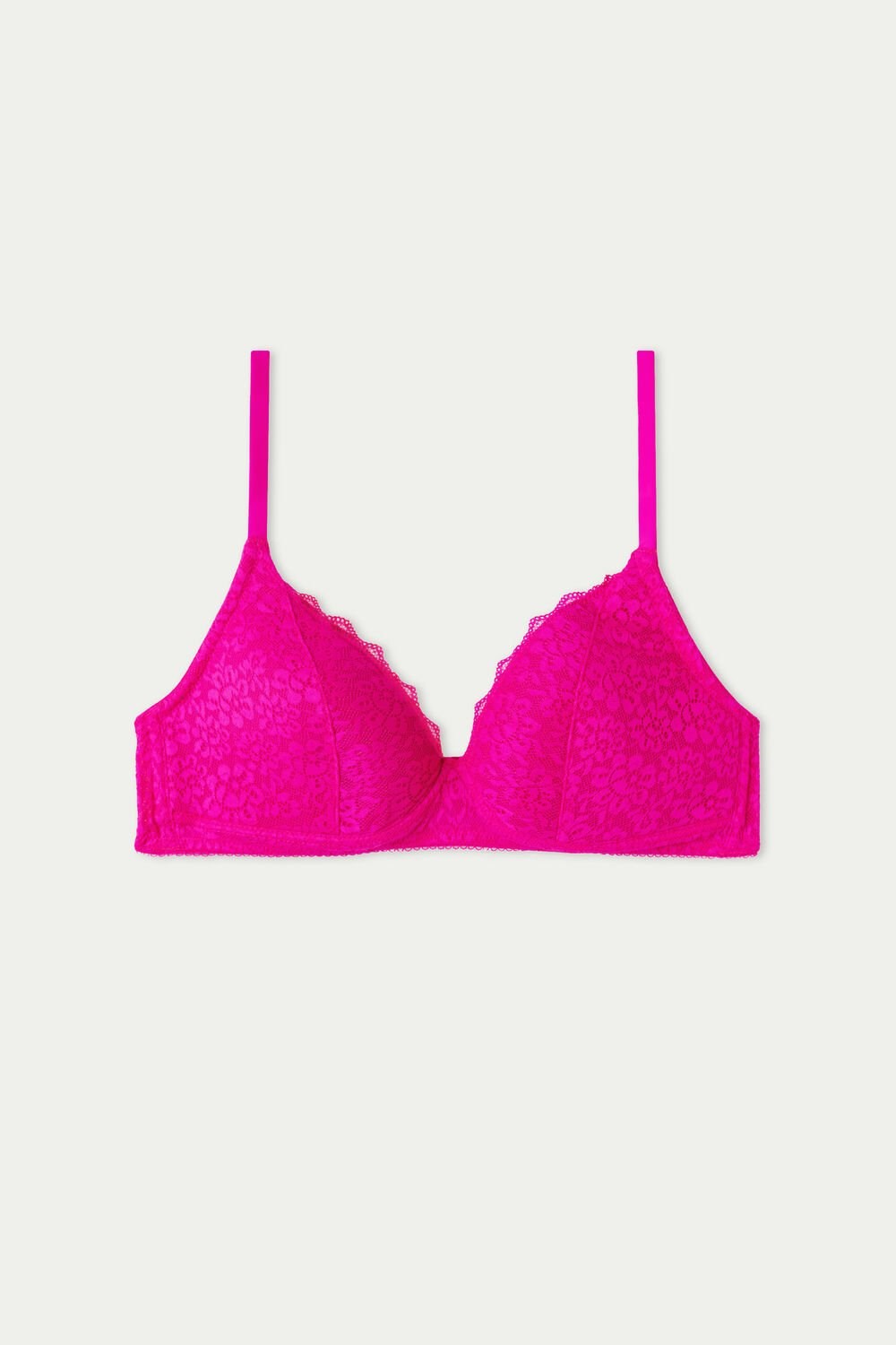 Pink Summer Fuchsia 534v Tezenis Warsaw Lightly Padded Lace Triangle Bra | 829041-NHS