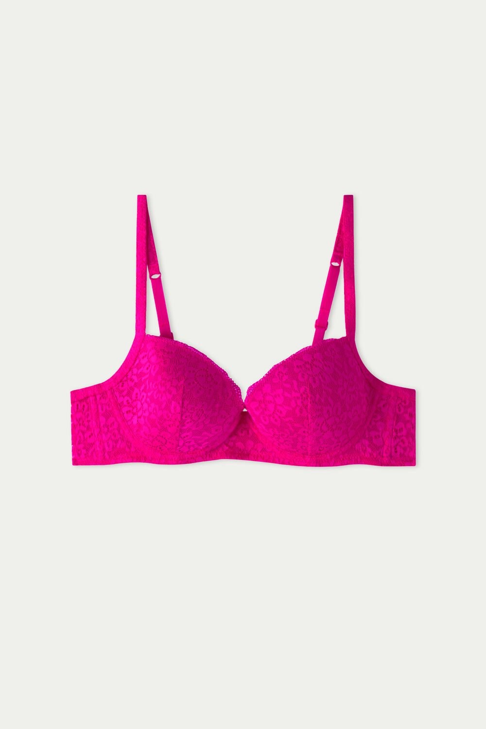 Pink Summer Fuchsia 534v Tezenis Wien Recycled Lace Lightly Padded Balconette Bra | 736104-FMB