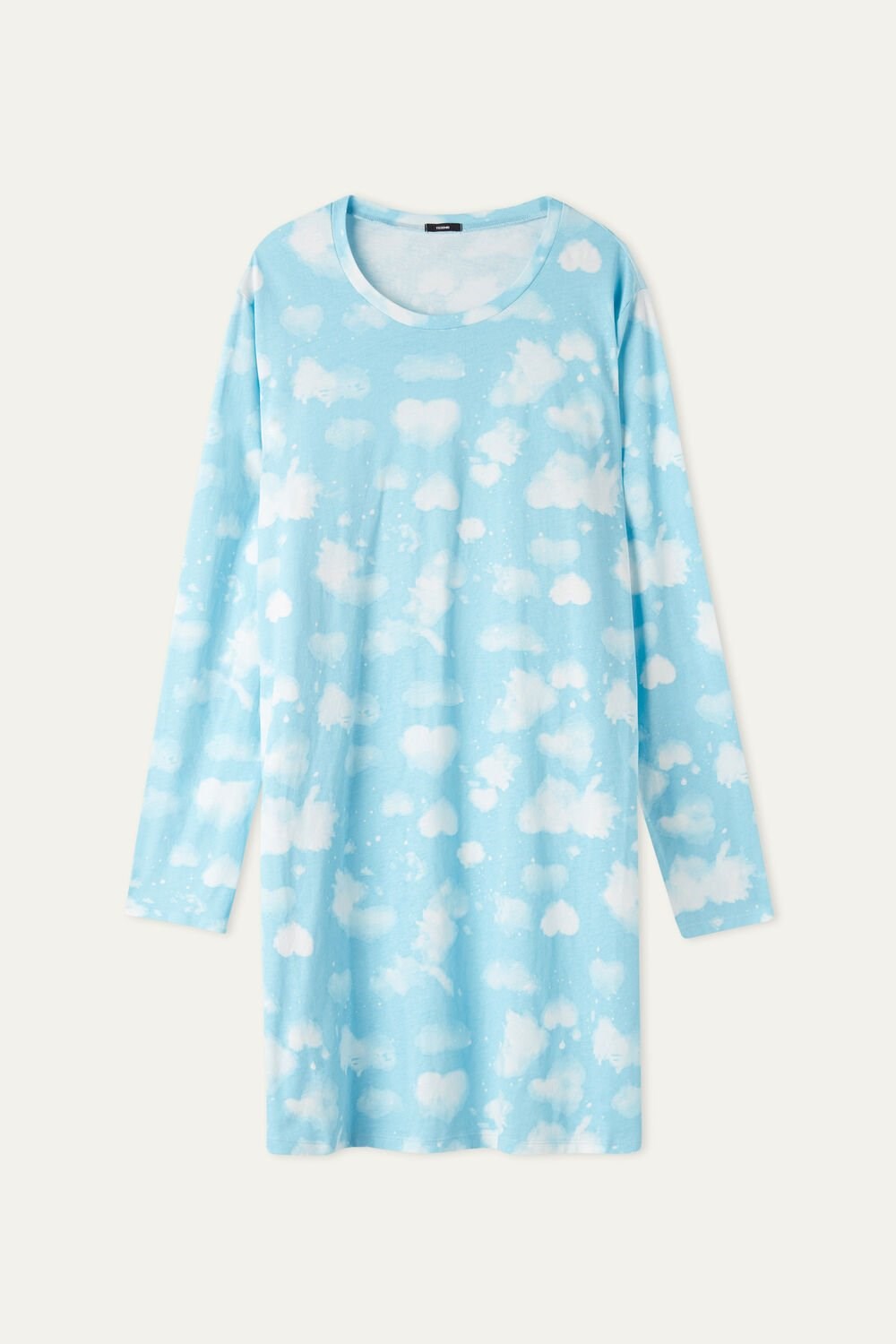 Print Candy Blue Cloud Print 344v Tezenis Cloud Print Long Sleeve Nightgown | 930417-XTH