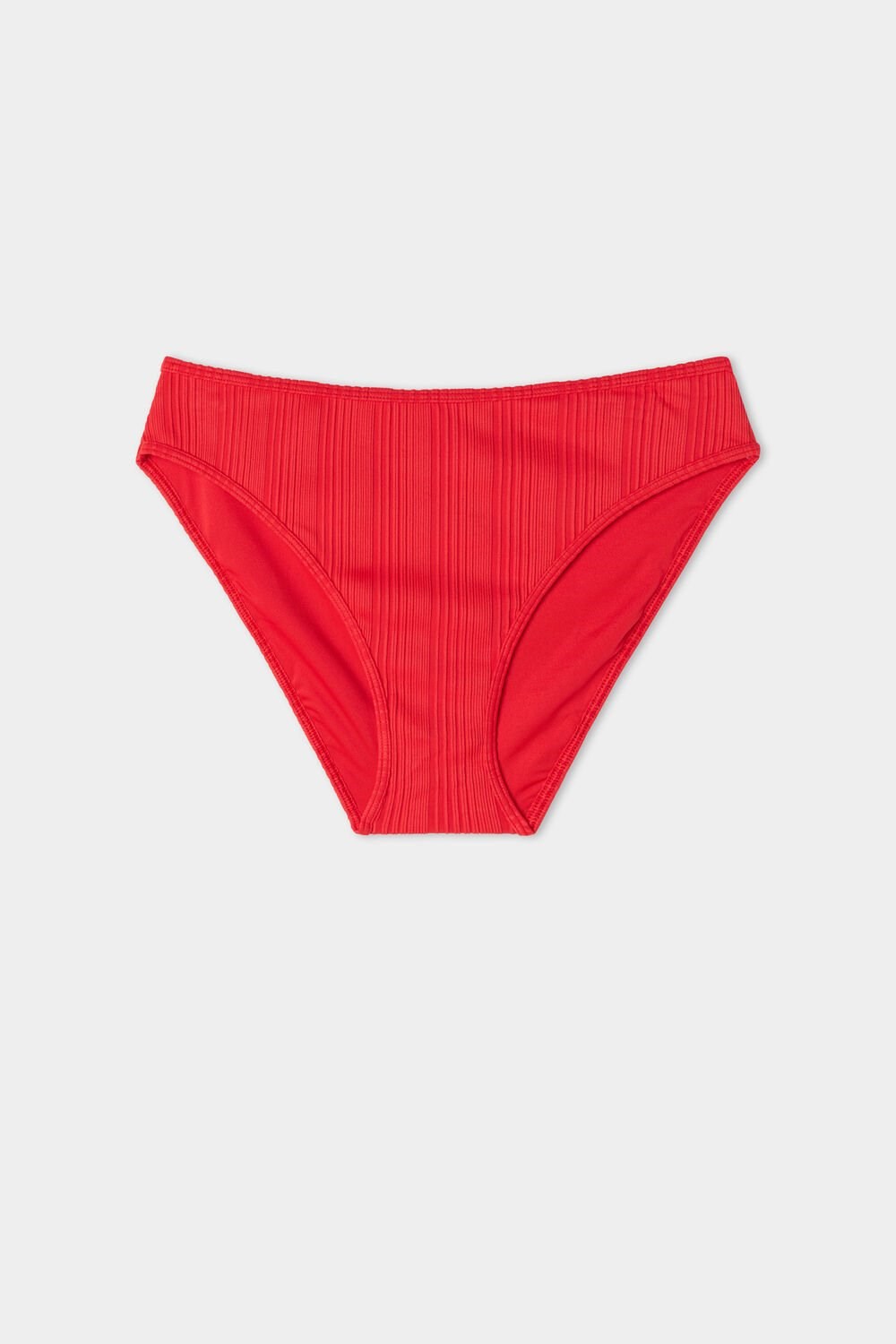 Red New Red 567v Tezenis Red Ribbed Recycled Microfiber Classic Bikini Bottoms | 896504-YCO