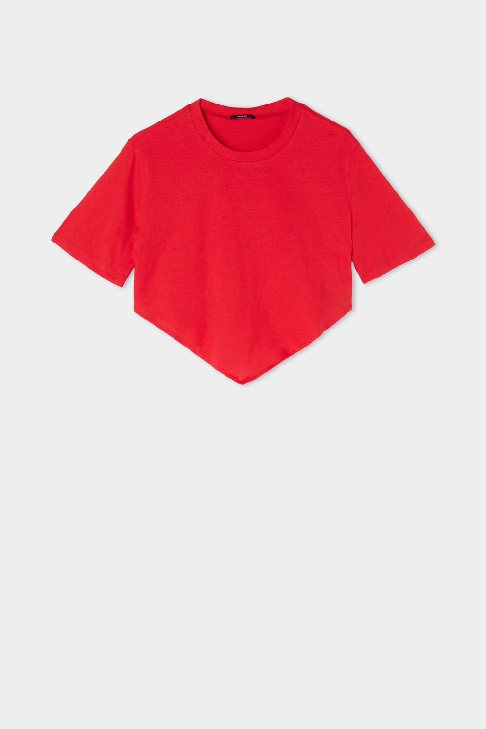 Red New Red 567v Tezenis Short-Sleeved Crop Top with V Cut | 307824-XKQ