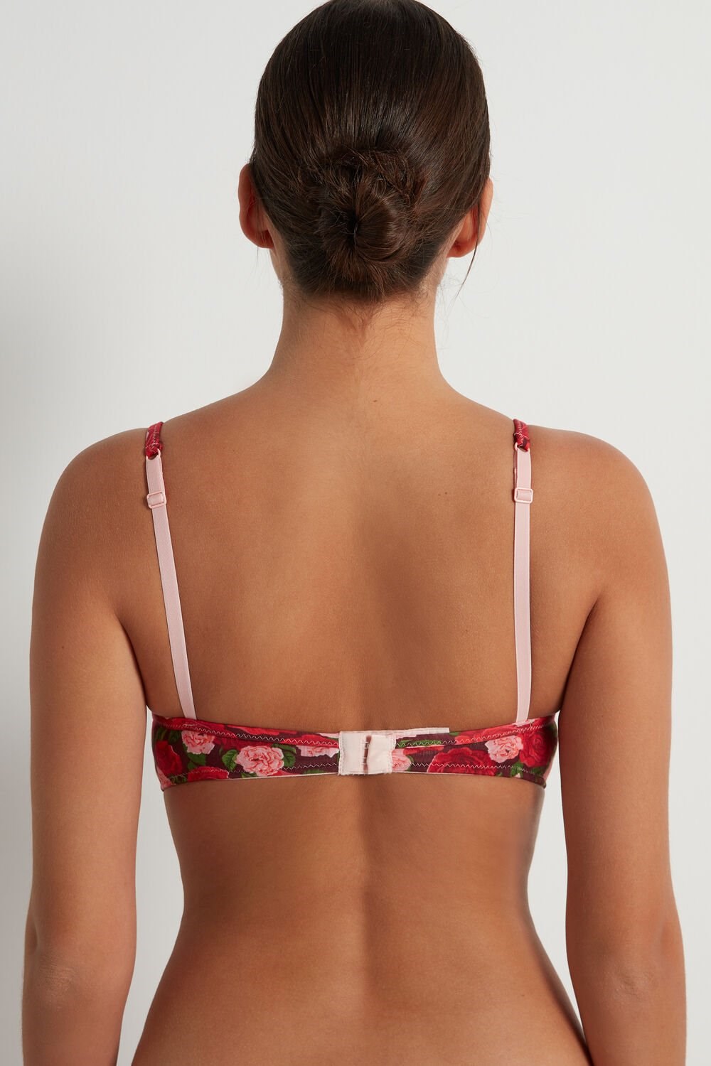 Red Rose Print 300v Tezenis London Bra in Printed Cotton | 613042-KCU