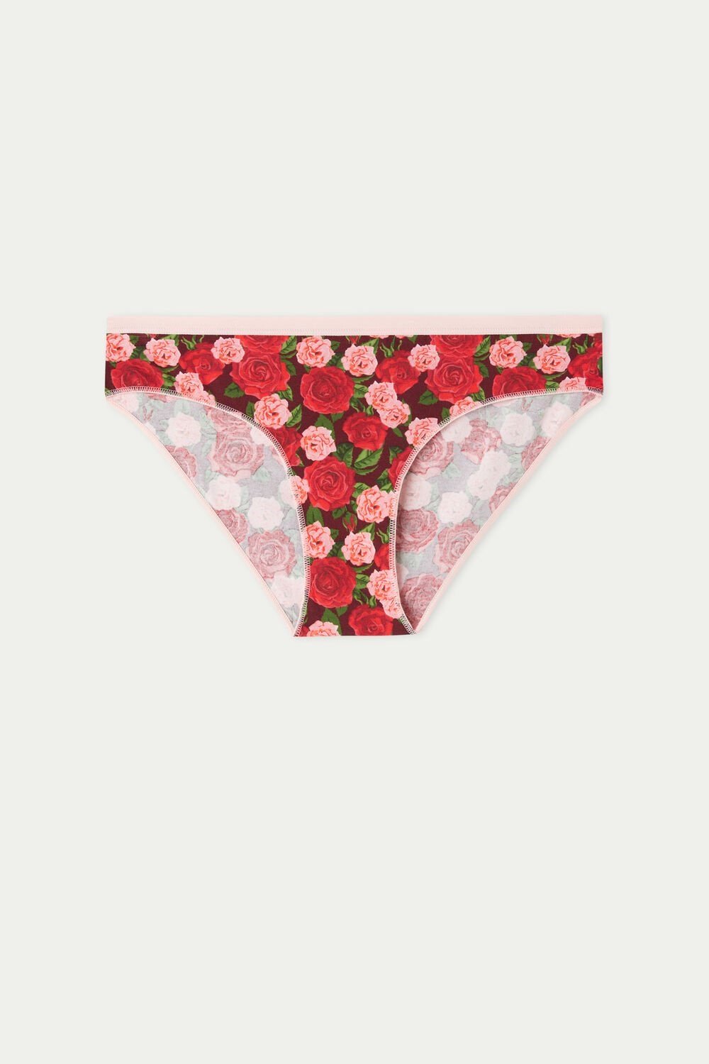 Red Rose Print 300v Tezenis Printed Cotton Panties | 508614-ACN