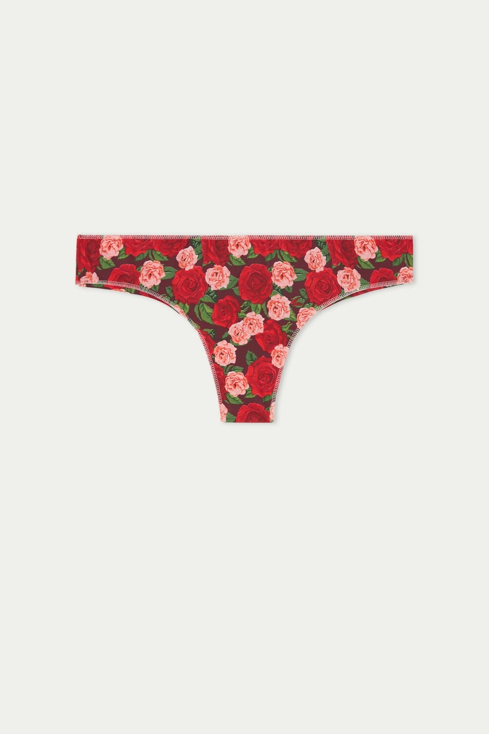 Red Rose Print 300v Tezenis Printed Microfiber Brazilian Panties | 382740-EUL