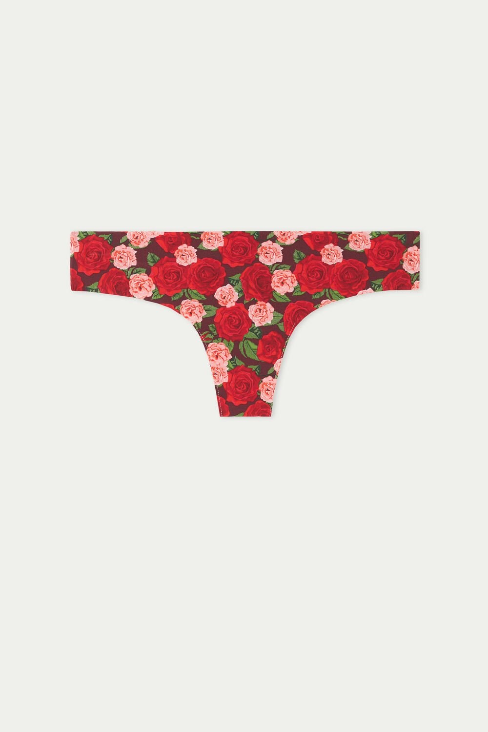 Red Rose Print 300v Tezenis Raw Edge Brazilian Brief in Printed Microfiber | 015792-GAD