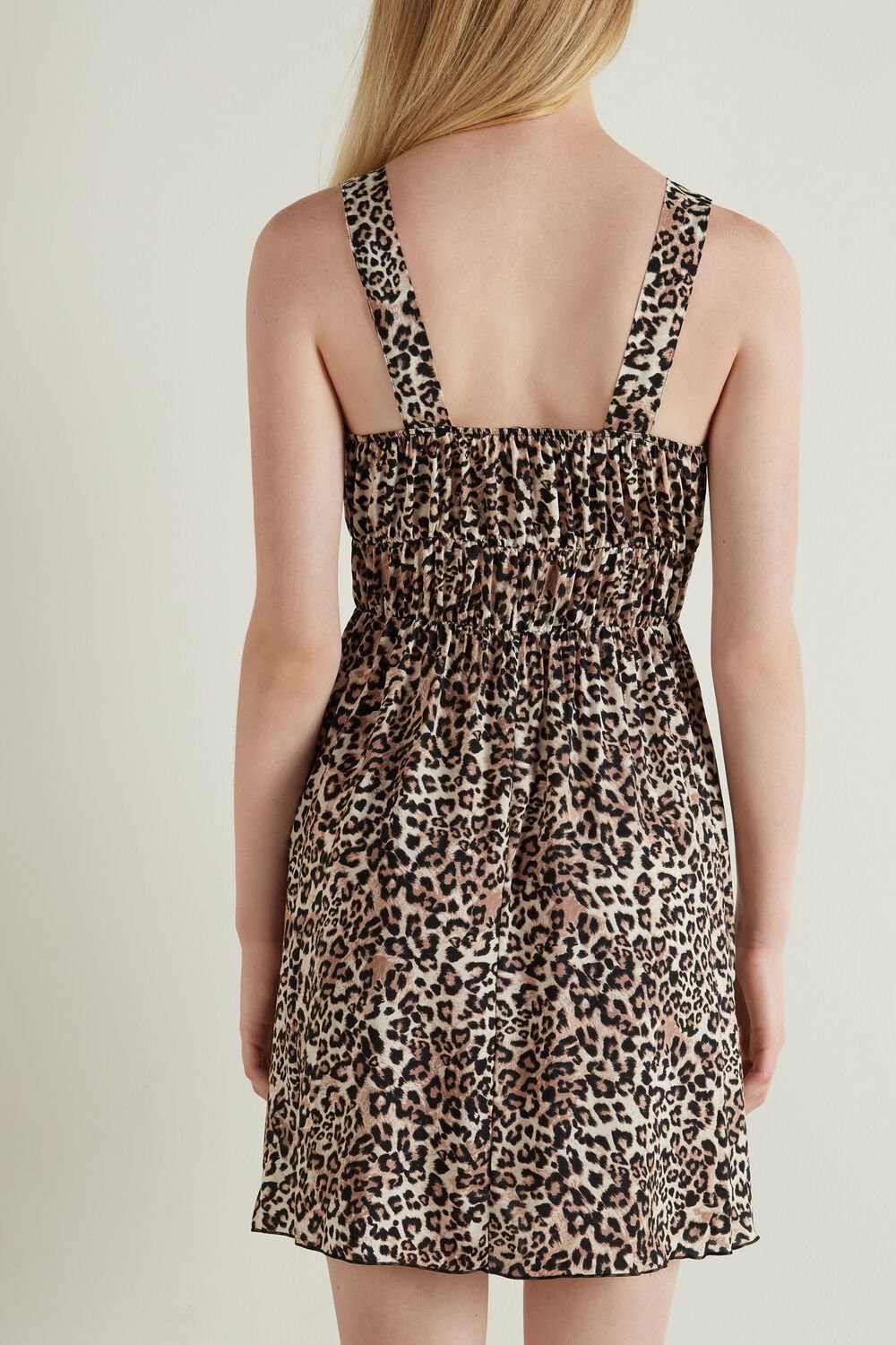 Red Soft Animal Print 852u Tezenis Sleeveless Cloth Dress with Lacing | 763145-YXS