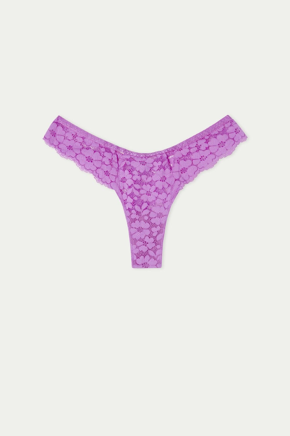 Violet Bright Violet 313v Tezenis High-Cut Lace Brazilian Panties with Cut-Outs | 043862-CGA