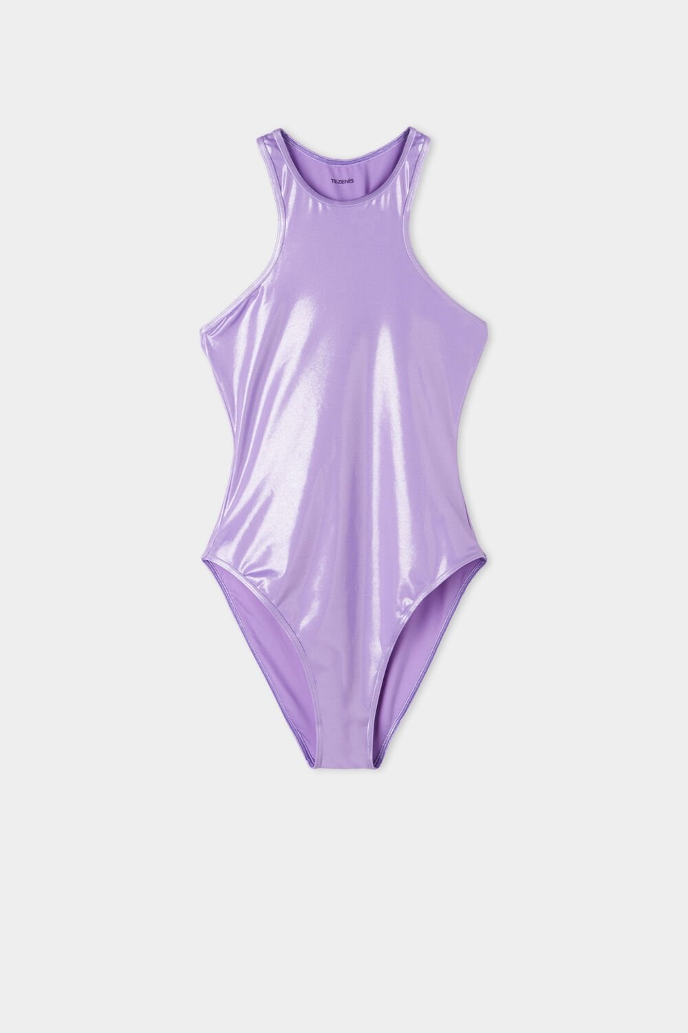 Violet Bright Violet 632v Tezenis Glossy Colors One-Piece Halter-Neck Swimsuit | 235104-AUT