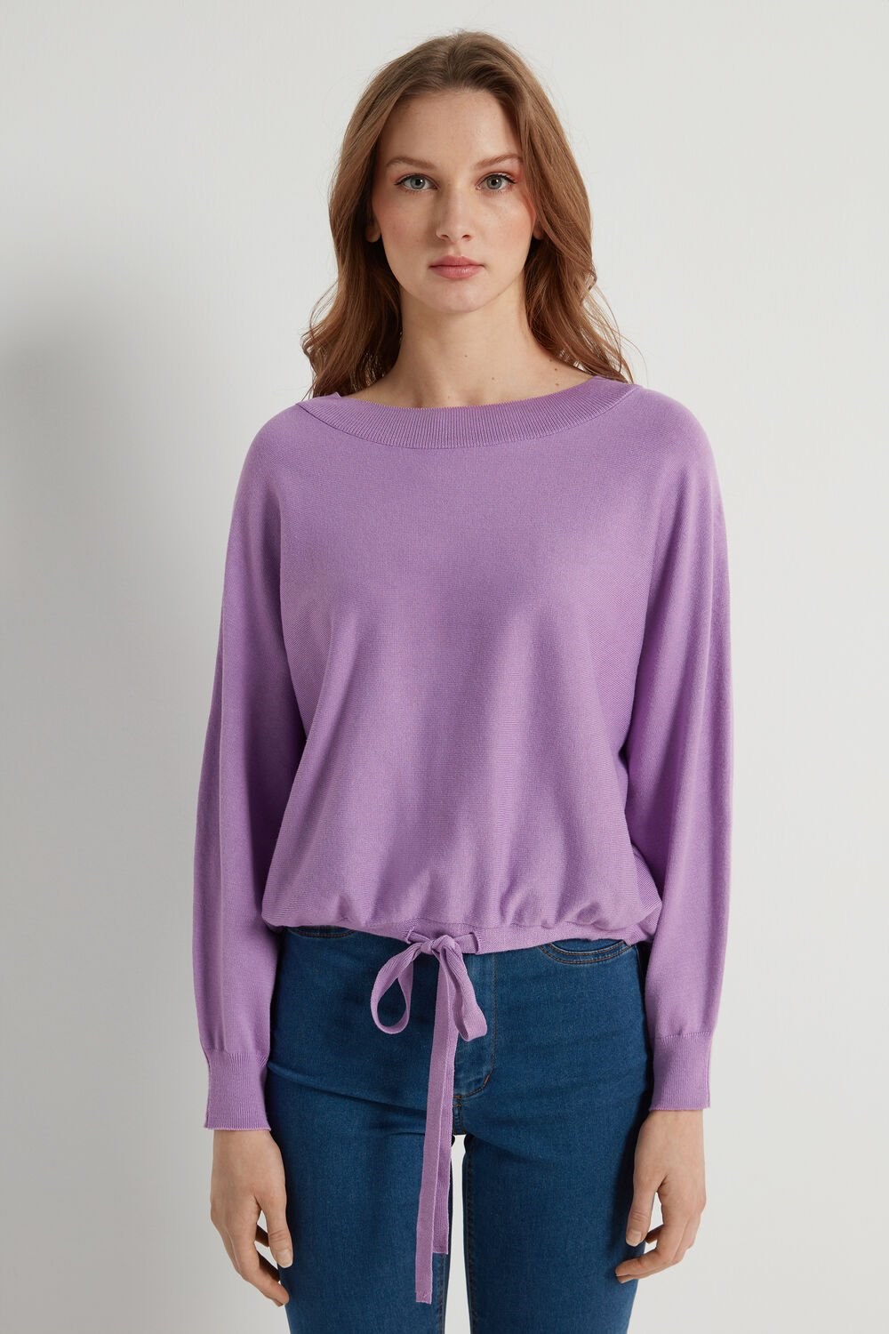 Violet Lavender Lilac 316v Tezenis Short Sleeve Batwing Top with Drawstring | 385946-HEG