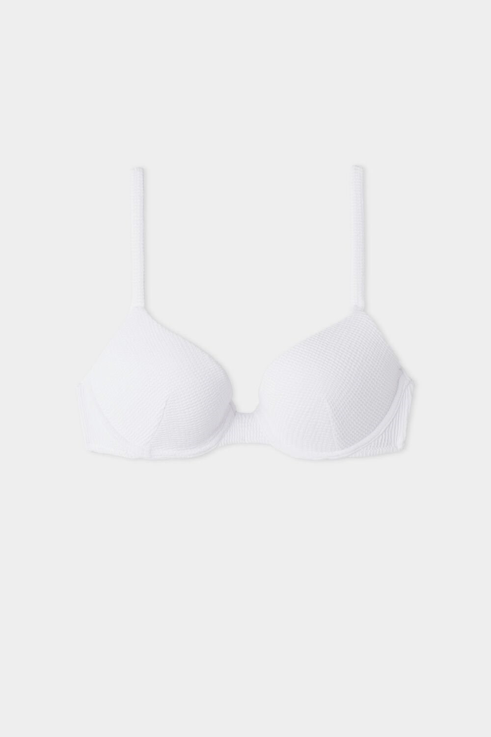 White White 001 Tezenis 3D-Effect Padded Push-Up Bikini Top | 804593-TSF