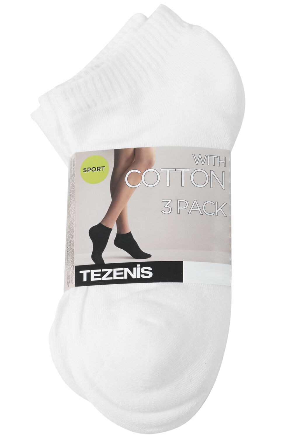 White White 001 Tezenis 3 x Invisible sport socks in cotton | 479036-RSL