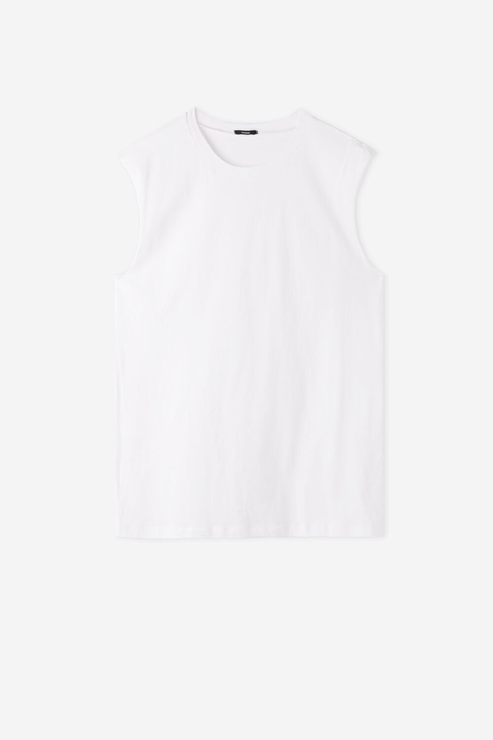 White White 001 Tezenis Cotton Crewneck Tank Top | 074136-RTW