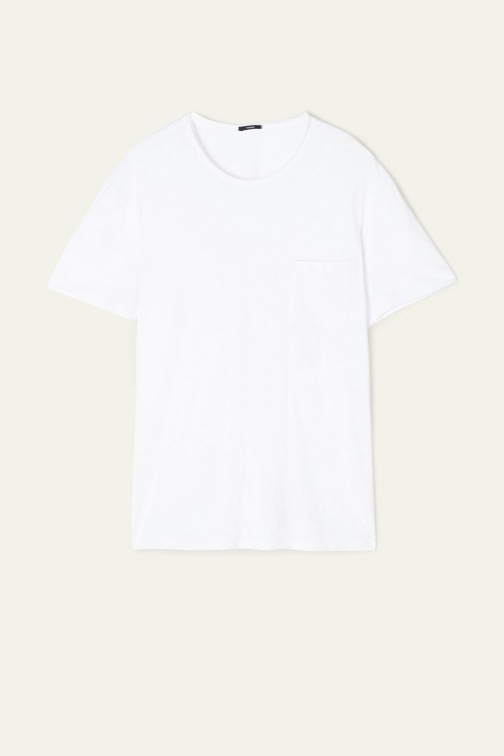 White White 001 Tezenis Cotton T-Shirt with Breast Pocket | 358970-HJQ