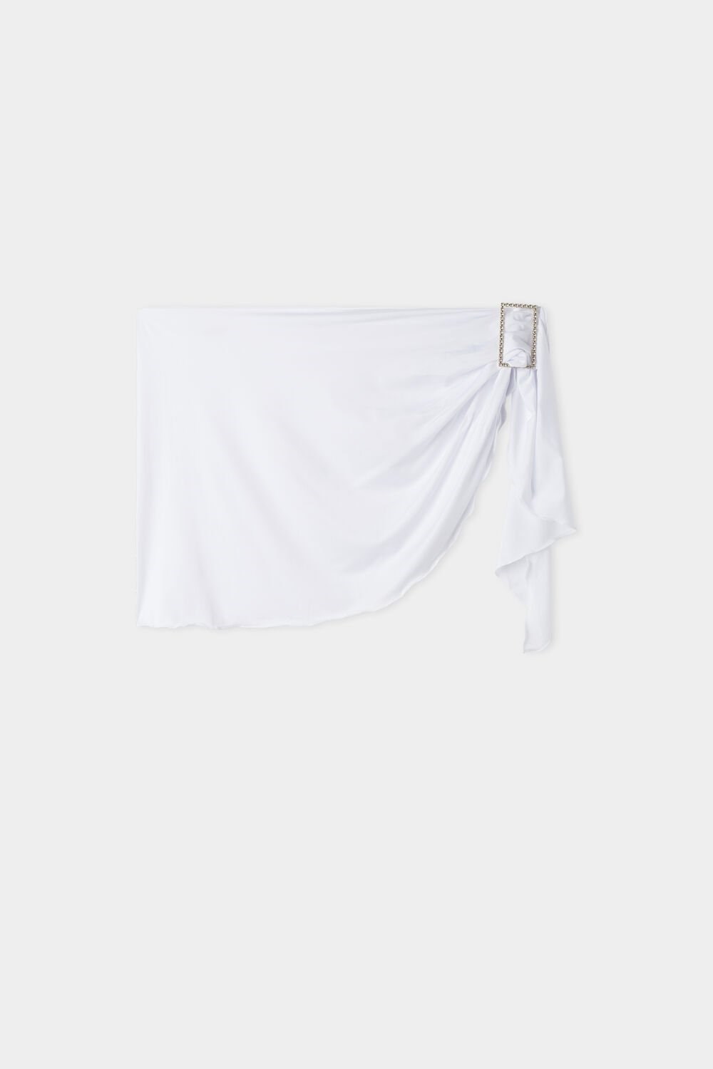 White White 001 Tezenis Crystal Buckle Mini Pareo Skirt | 079432-JOA