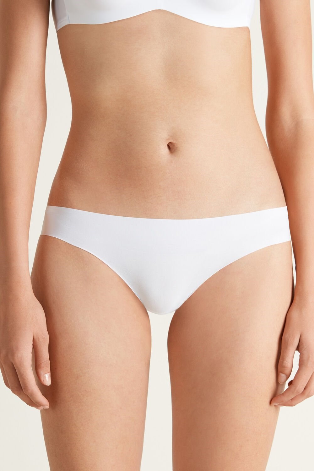 White White 001 Tezenis Laser-Cut Microfiber Briefs | 985206-ZVS